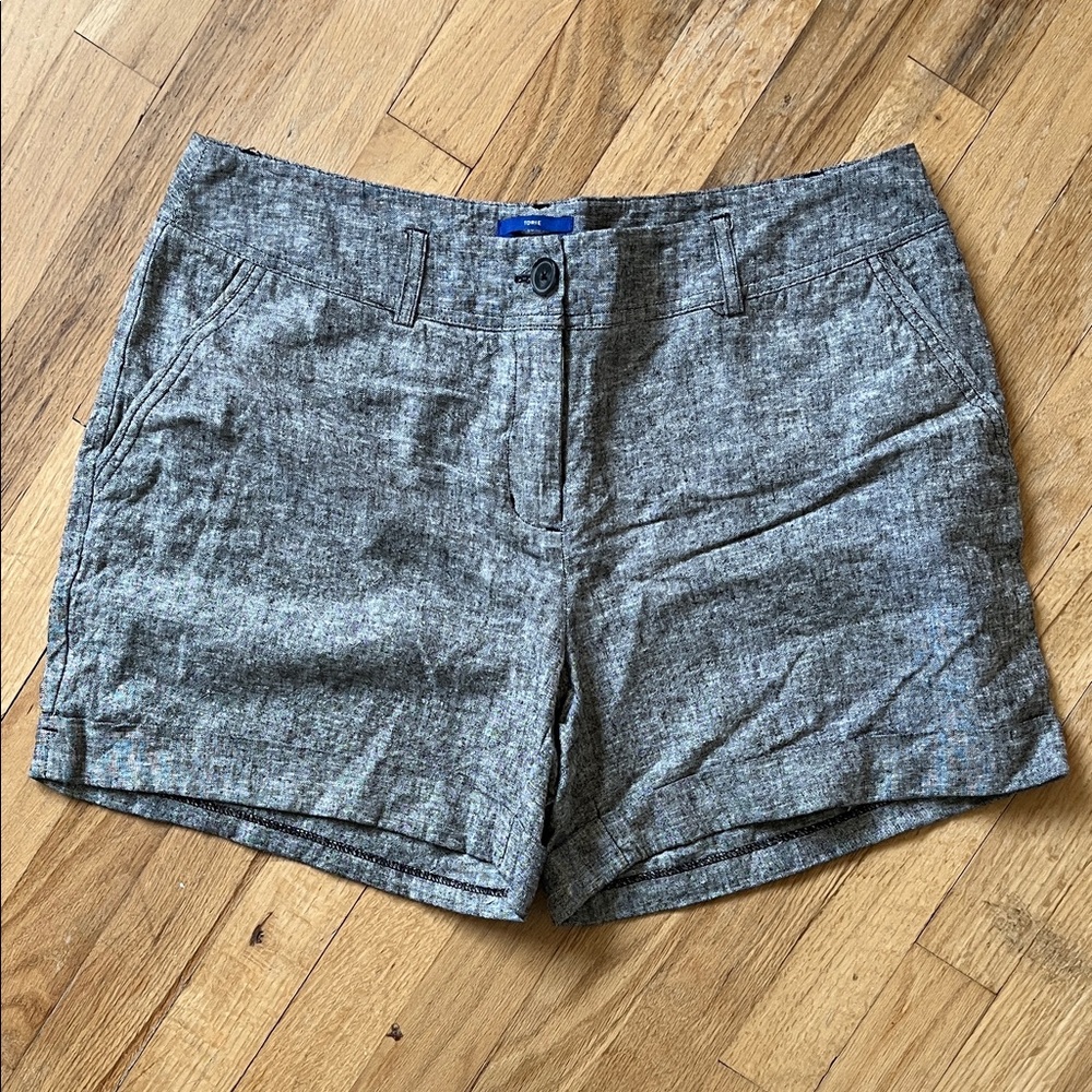 Apt. 9 Heathered Gray Linen-Blend Shorts